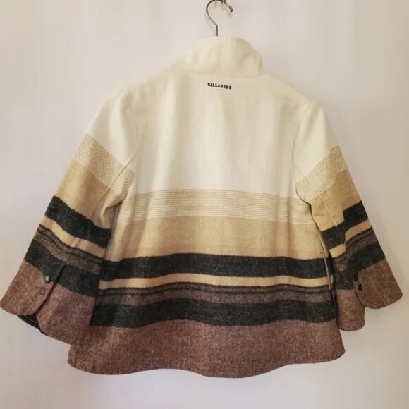 Billabong Shadow Cream & Red Striped Jacket Tulip Hem - Picture 9 of 13